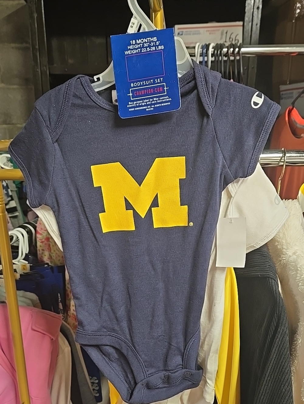 Champion Navy & Yellow Baby One-Piece Bodysuit